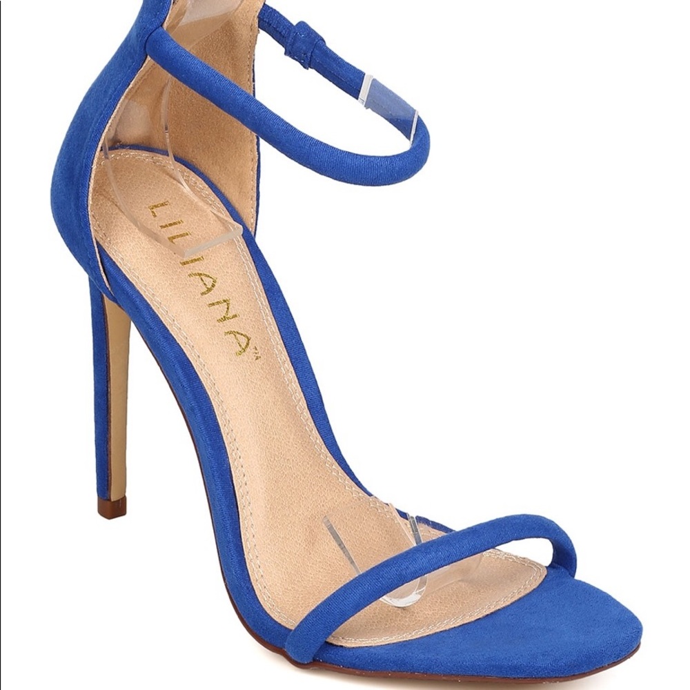 Royal Blue Open Toe Heels